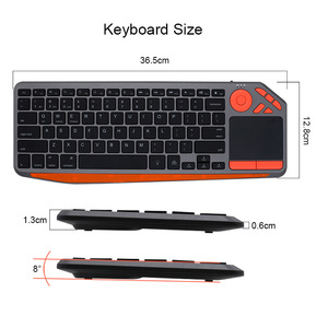 Teclado inalámbrico <span class=keywords><strong>Bluetooth</strong></span> Teclado de control remoto Touchpad Mouse Combo <span class=keywords><strong>Bluetooth</strong></span> 2,4G Teclado de modo dual - Product Image 2