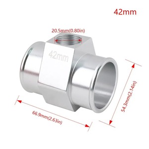 Adaptateur de tuyau de radiateur avec capteur de température, en alliage d'aluminium de 38 à 42mm, avec pinces pour modification de voiture - Product Image 2