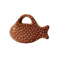 Sac à bandoulière en peluche à pois motif poisson, petit format, en polyester, style chic, mignon, fourré, tendance, décontracté, polyvalent