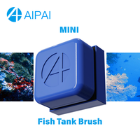 Brosse de nettoyage magnétique AIPAI A+ pour aquarium, mini nettoyeur de verre à aimant puissant, grattoir à algues, nettoyeur d'aquarium