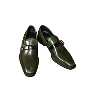 Mocassins pour hommes en cuir de vachette véritable, style décontracté chic, à bout carré, respirants, semelle extérieure en caoutchouc durable, à enfiler, pour le bureau et la carrière - Product Image 2