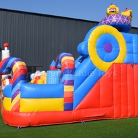 Château gonflable en PVC avec toboggan et jeu d'obstacles, combo château gonflable pour sauter