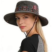 Chapeau Bob en Coton Lavé à Large Bord Anti-UV pour Activités de Plein Air, avec Sangle Mentonnière Réglable – Idéal Randonnée, Pêche, Montagne
