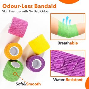 Gran oferta, vendaje autoadhesivo, vendaje Atlético elástico, vendaje cohesivo, calcetín <span class=keywords><strong>de</strong></span> fútbol, cinta cohesiva no tejida para juegos <span class=keywords><strong>de</strong></span> fútbol - Product Image 4