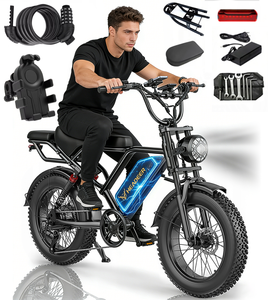 Bicicleta Eléctrica en Oferta en Almacén de la UE, 48V 20Ah, 250W, Largo Alcance, V20 Pro con Neumáticos Gruesos de 20 Pulgadas - Product Image 1