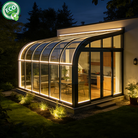 Hommie Serre Moderne en Verre Polygone, Solarium, Véranda Extérieure pour Jardin