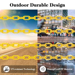 Chaîne en <span class=keywords><strong>plastique</strong></span> jaune haute visibilité - Chaîne de sécurité robuste pour le contrôle des foules <span class=keywords><strong>et</strong></span> les chantiers de construction - Product Image 5