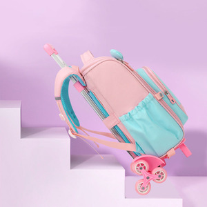 Sacs d'école <span class=keywords><strong>licorne</strong></span> <span class=keywords><strong>à</strong></span> <span class=keywords><strong>roulettes</strong></span> détachables grande capacité personnalisés en usine pour filles et garçons étudiants - Product Image 3