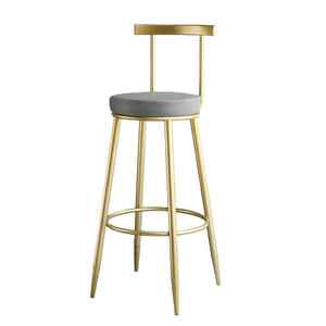 Luxury Nordic Velvet Modern Leather Stools Gold Metal Tall Bar <b>Chairs</b> for Home Kitchen Hotels Dining Bedrooms Malls Basements - Product Image 5