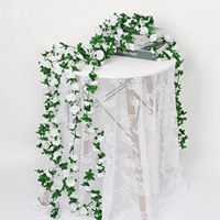 Guirlande de fleurs artificielles, fausses roses blanches, fleurs en soie, à suspendre en extérieur pour arche de mariage, décoration murale de la maison, décoration de pièce