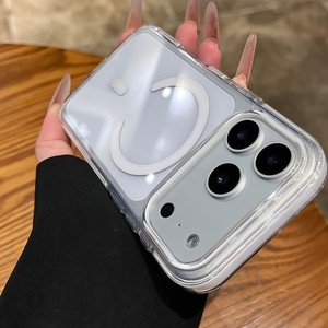 Coque de téléphone magnétique transparente de haute qualité pour iPhone 17 16 15 14 Pro Max, en TPU souple, antichoc, protection arrière - Product Image 6