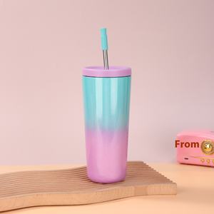 Vente chaude 304 En Acier Inoxydable Vide Thermos Tasse Haute Couleur Valeur Portable Tasse À Café Anti-Drop Paille pour Voyage Ménage - Product Image 6