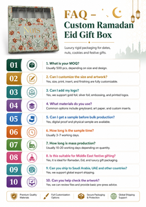 Caja de Regalo Personalizada para Ramadán y Eid, Empaque Rígido de Lujo <span class=keywords><strong>con</strong></span> Ventana para Dátiles, Nueces y <span class=keywords><strong>Galletas</strong></span>, <span class=keywords><strong>con</strong></span> Inserto y Logotipo en Lámina Dorada - Product Image 6