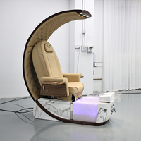 Chaise de pédicure électrique de luxe moderne avec massage tactile humain, équipement de salon de manucure haut de gamme, chaise de spa pour les pieds en forme de lune avec vapeur