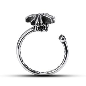 Anillos Fidget de Acero Inoxidable 316L con Patrón de Pétalos, Textura Retro, Ajustables, con Detalle de Piedras Preciosas, Joyería para Hombres y Mujeres, Uso Diario - Product Image 4