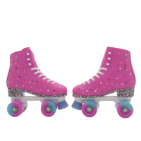 Vente en gros de patins à roulettes à quatre roues en cuir synthétique imperméable pour enfants