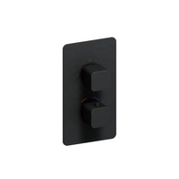 Mélangeur de douche thermostatique encastré 3 fonctions Système de douche cascade Kit de douche en laiton noir Villa contemporaine moderne