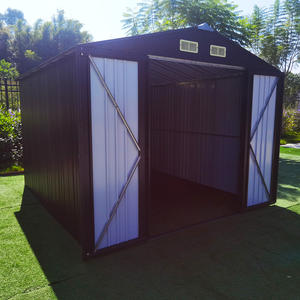 Abri de jardin en métal de grande capacité avec portes doubles larges et cadre galvanisé solide - Product Image 2