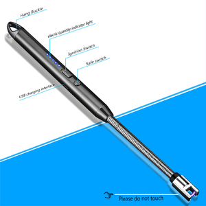 Encendedor de cocina de arco eléctrico recargable USB sin llama a prueba de viento portátil largo cuello Flexible y gancho colgante Aleación de Zinc - Product Image 2