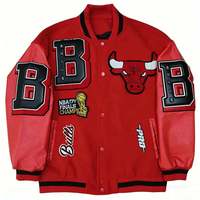 Blouson bomber ample style baseball pour homme, brodé inspiré du basketball, coupe-vent en polyester, vêtement décontracté, tailles XS-XL