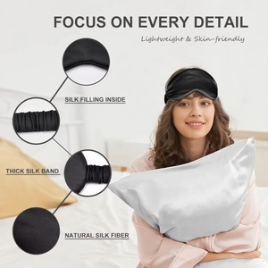 Masque pour les yeux de <span class=keywords><strong>sommeil</strong></span> en soie imitée en gros Portable Travel Relax Eyepatch Lunch Break Eye Cover Night Health Sleeping Shield - Product Image 4