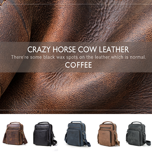 Sac Messager en Cuir Véritable Vintage pour Hommes, Sac à Bandoulière en Cuir Crazy Horse pour iPad 9.7 Pouces, Sacoche Bandoulière en Cuir pour Hommes - Product Image 2