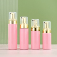 Botellas de PET Vacías de Lujo de 100 ml, 120 ml, 150 ml, 200 ml, Color Rosa, Recargables, para Limpiador Facial Cosmético, con Logotipo Personalizado, con Bomba de Espuma