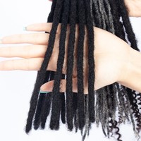 Extensions de Dreadlocks Cheveux Humains de Haute Qualité pour Hommes/Femmes 100% Faites à la Main, Micro Locs Naturelles