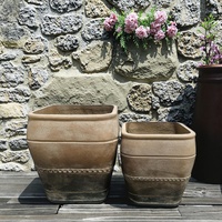 Grand pot de fleurs en ciment de style vintage moderne, décoration minimaliste pour la maison, ensemble de jardinières d'angle, table de pépinière, jardin urbain, capacité de 2000L