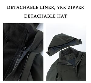 <span class=keywords><strong>Veste</strong></span> d'extérieur unisexe <span class=keywords><strong>3</strong></span> <span class=keywords><strong>en</strong></span> <span class=keywords><strong>1</strong></span> imperméable et coupe-vent avec doublure <span class=keywords><strong>en</strong></span> duvet amovible et capuche pour le ski et la <span class=keywords><strong>randonnée</strong></span> - Product Image 3