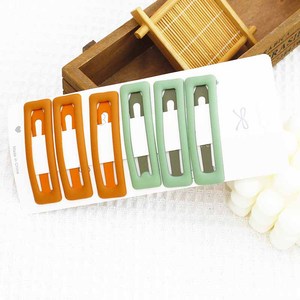 Einfarbige Haarnadeln im europäischen Stil für Mädchen Mehrfarbige Haars pangen für Kinder 6 Stück pro Karte aus Metall Eisen Modisch - Product Image 5
