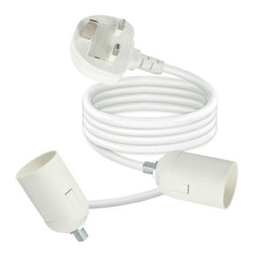 สายต่อขยายโคมไฟระย้าแบบห้อยสายไฟ2ช่อง E26 - Product Image 1