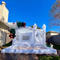 Combo adulte de grande maison blanche gonflable de videur de THL avec le château gonflable blanc fait sur commande de rebond de glissière d'eau