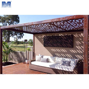 Ready to Ship with Retractable Canopy Metal Patio Pergola 4x4 Tubes for 4m Aluminium Hard <strong>Top</strong> Waterproof Garden Gazebo 2x4 - Product Image 6