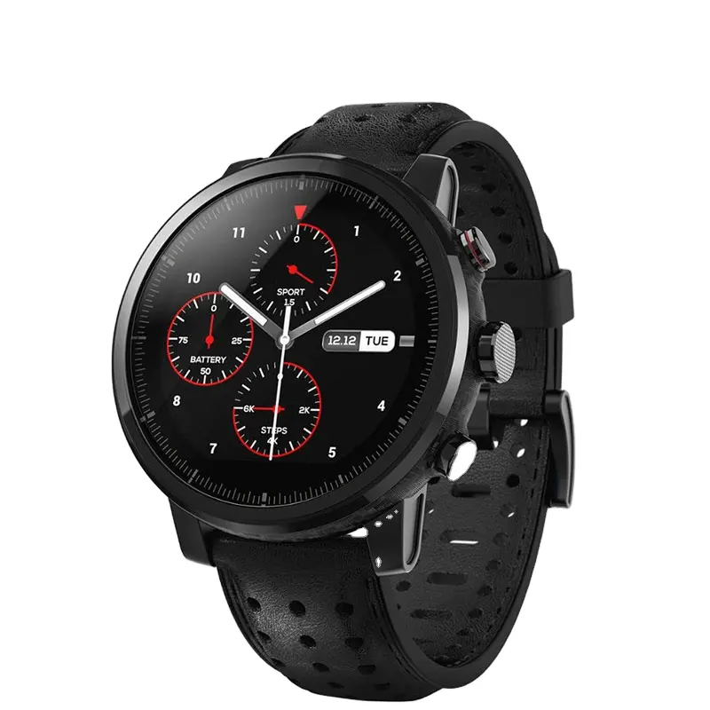 Xiaomi amazfit pace 2 stratos smartwatch esportivo, relógio inteligente para natação, 50 metros à prova d' água, preto, em estoque