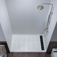 Kit de panneaux muraux de douche SMC 3 pièces en gros, installation facile, étanche, pour hôtels et projets résidentiels