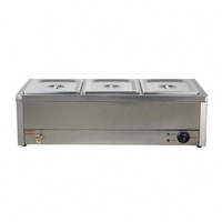 Chauffe-Plats Électrique en Acier Inoxydable Lingduo CCT3 Bain-Marie Commercial pour Buffet, Restaurant et Traiteur, 3 Bacs de 6L, Manuel