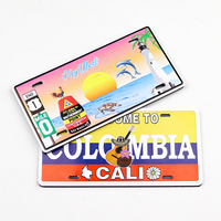 Plaque d'immatriculation de voiture souvenir touristique en 3D personnalisée en gros, plage de Miami en Floride, océan, aimant de réfrigérateur