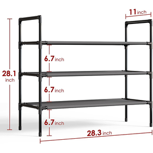 Zapatero Metálico Moderno de 3 Niveles, Organizador de Zapatos Apilable de Tela No Tejida para el Hogar - Product Image 4