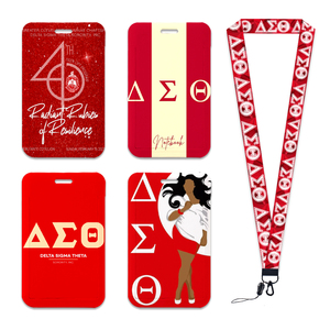 Lanières pour femmes de la sororité Delta Sigma Theta, porte-badge d'identification, étui pour carte de bus, étui pour carte de transport, étui pour carte bancaire, porte-carte - Product Image 1