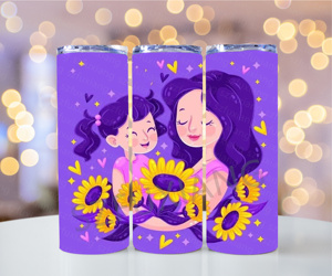 Nuevo diseño I Love You Mom Flower 20oz vaso de pared recto de acero inoxidable con tapa y pajita regalos promocionales del Día de la madre - Product Image 4