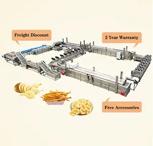 200kg/500kg/1000kg Frozen French Fries Potato Chips Making Machine Production Line