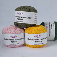 100% Cotton With Sequins Yarn for Hand Knitting 30+ Colors New Fashion Spring Summer Yarns