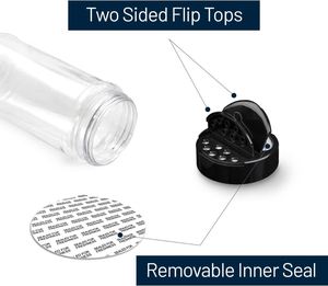 PET Empty Cylinder Plastic Food Grade Eco-Friendly Spice <b>Shaker</b> <b>Bottles</b> with Flapper Cap for Pepper Salt Storage - Product Image 3