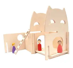 Деревянный детский Кукольный домик, игровой домик для детей, деревянная игрушка, кукольный домик для детей с креативным изображением