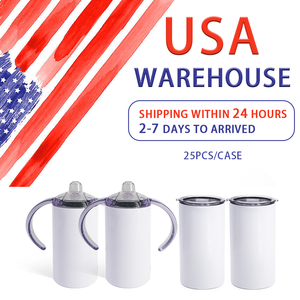 Diskon besar pengiriman gratis 12oz Tumbler kosong besi tahan karat dinding ganda anak-anak dengan pegangan 2 tutup gelas hisap Tumbler sublimasi - Product Image 4