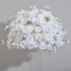 Bola de flores artificiales blancas de alta calidad, adorno para mesa de boda, para decoración de bodas - Product Image 6