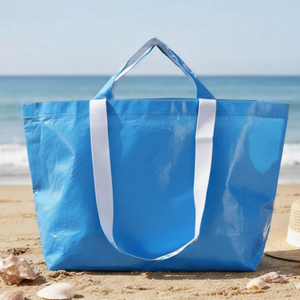 Borsa da <span class=keywords><strong>Shopping</strong></span> Impermeabile in PE Intrecciato di Grande Capacità, Oversize con Rivestimento Effetto Pelle di Serpente, Tracolla e Manico in Nastro PP - Pack <span class=keywords><strong>World</strong></span> - Product Image 4