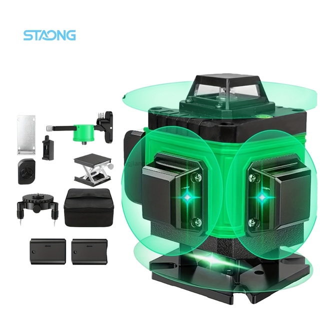 12 Line Laser Level High-precision Strong Light Level 16 Wall Stickers Infrared Automatic Leveling 8-line Projector