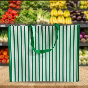 Foldable Grocery <b>Polypropylene</b> Woven Shopping <b>Bag</b> with Custom Printing for Supermarket Promotions and Daily Shopping - Product Image 1